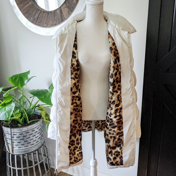 Laundry By Shelli Segal Jackets & Blazers - Laundry by Shelli Segal White Parka XL Leopard